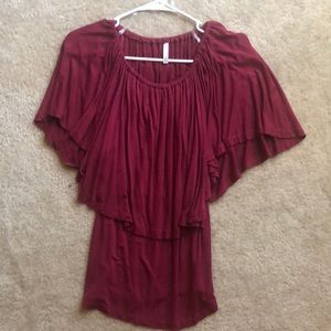 Maroon top